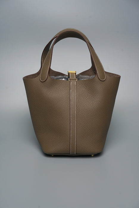 Hermes Picotin 18 in Etoupe Ghw (Brand New)