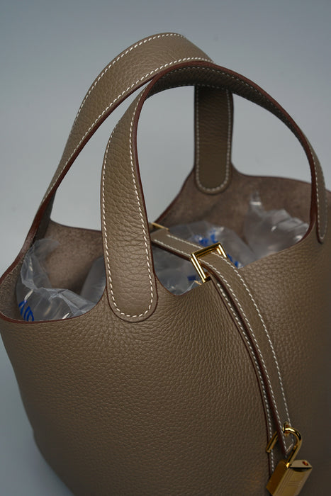 Hermes Picotin 18 in Etoupe Ghw (Brand New)