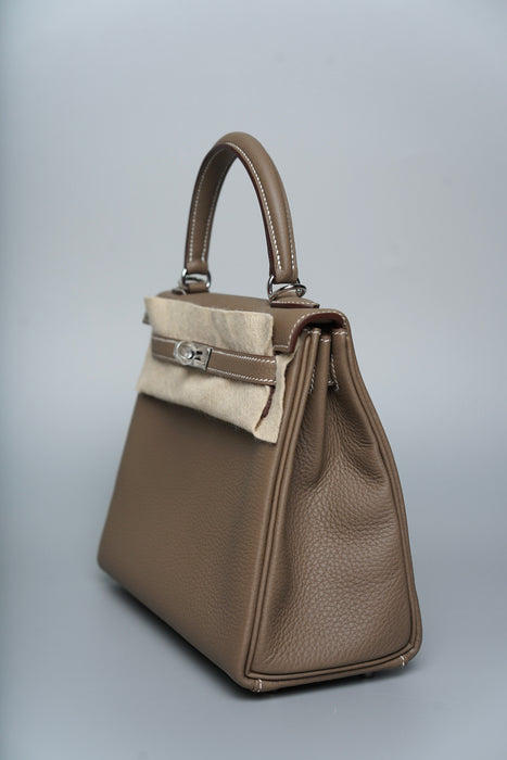 Hermes Retourne Kelly 25 in Etoupe Togo Phw (Brand New)