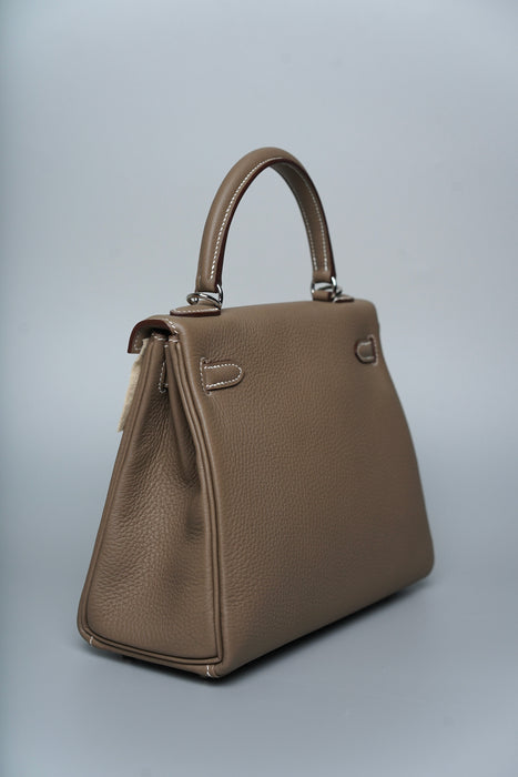 Hermes Retourne Kelly 25 in Etoupe Togo Phw (Brand New)
