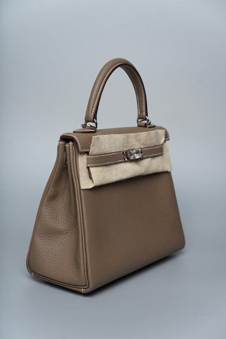 Hermes Retourne Kelly 25 in Etoupe Togo Phw (Brand New)