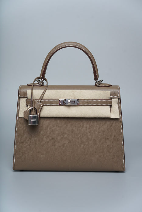 Hermes Kelly Sellier 25 in Etoupe Phw (Brand New)