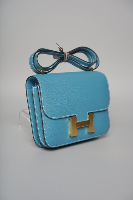 Hermes Constance 18 in Blue Jeans Epsom Ghw (Brand New)