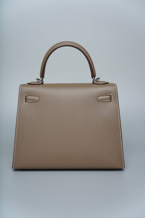 Hermes Kelly Sellier 25 in Etoupe Phw (Brand New)