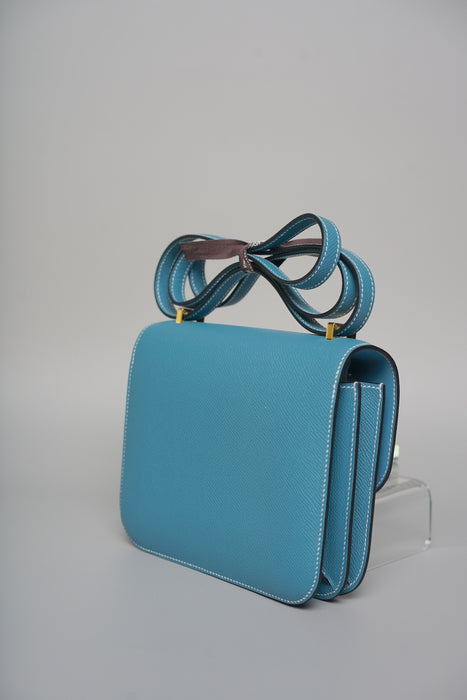 Hermes Constance 18 in Blue Jeans Epsom Ghw (Brand New)