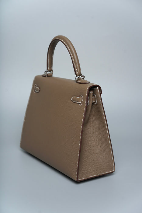 Hermes Kelly Sellier 25 in Etoupe Phw (Brand New)