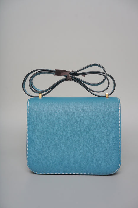 Hermes Constance 18 in Blue Jeans Epsom Ghw (Brand New)