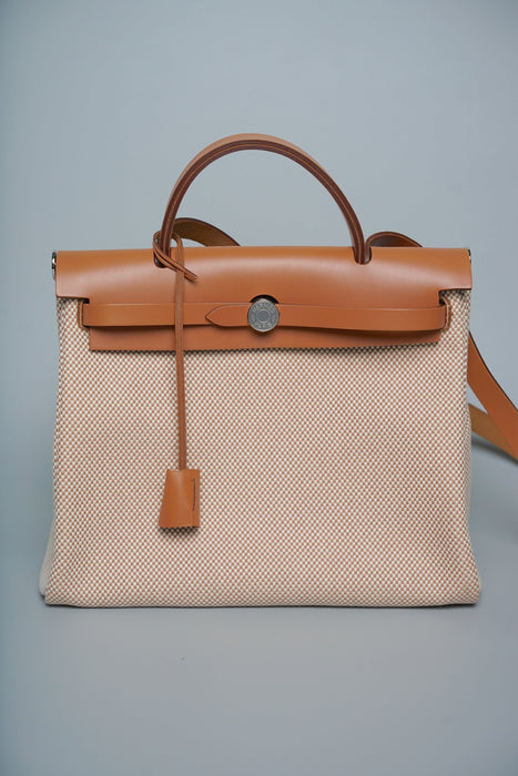 Hermes Herbag 31 in Ecru / Beige Phw