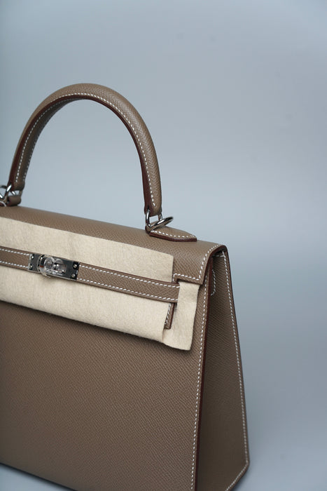 Hermes Kelly Sellier 25 in Etoupe Phw (Brand New)