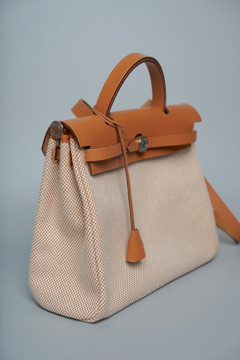 Hermes Herbag 31 in Ecru / Beige Phw