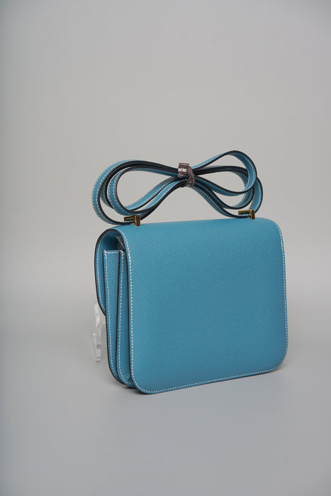 Hermes Constance 18 in Blue Jeans Epsom Ghw (Brand New)