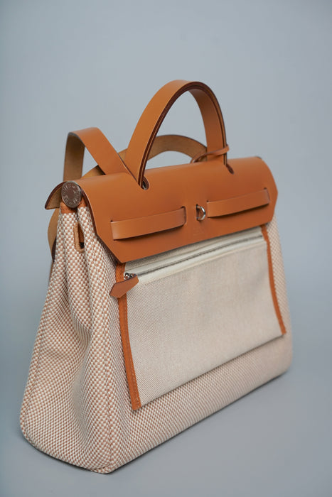 Hermes Herbag 31 in Ecru / Beige Phw