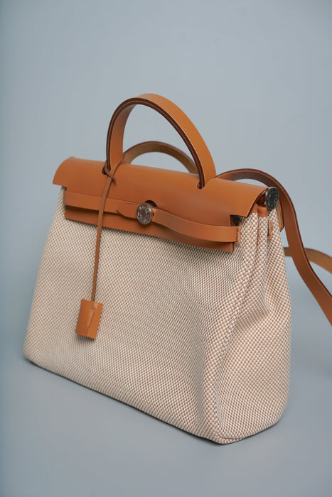 Hermes Herbag 31 in Ecru / Beige Phw