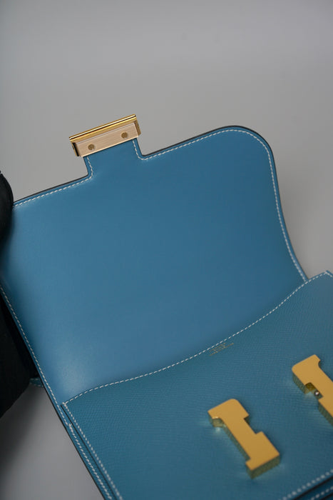 Hermes Constance 18 in Blue Jeans Epsom Ghw (Brand New)
