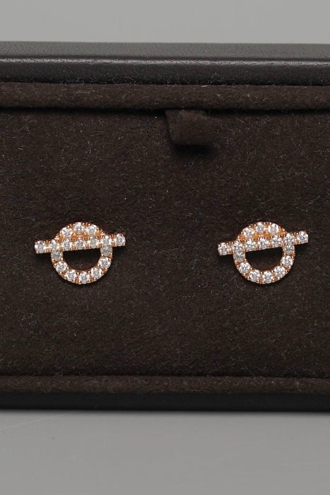 Hermes Finesse Earrings in Rose Gold with Diamond