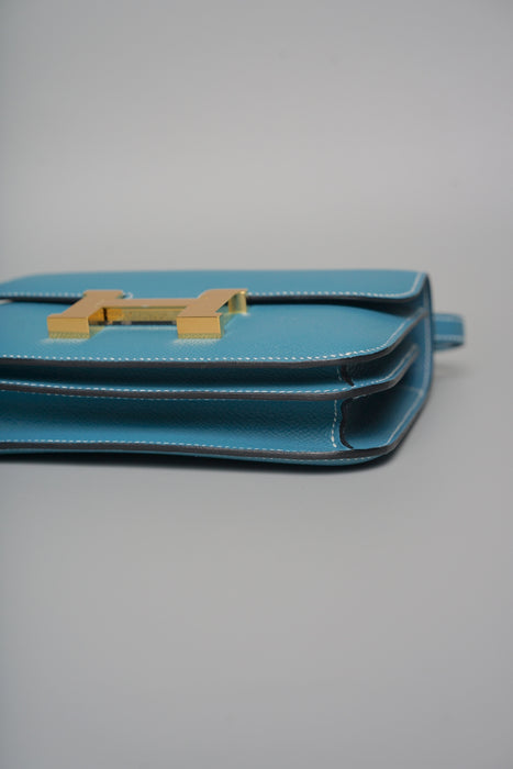 Hermes Constance 18 in Blue Jeans Epsom Ghw (Brand New)