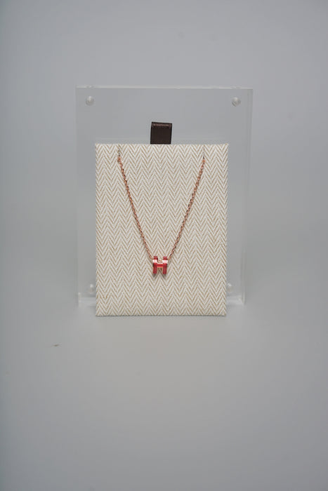 Hermes Mini Pop H Splas'H Pendant in Rose Azalée Transparent Rghw (Brand New)