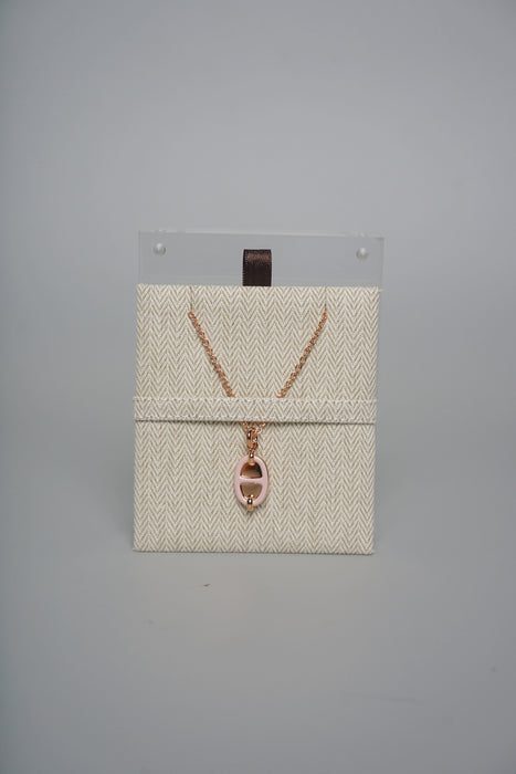 Hermes Mini Maillon Pendant, small model in Rose Candeur Rghw (Brand New)
