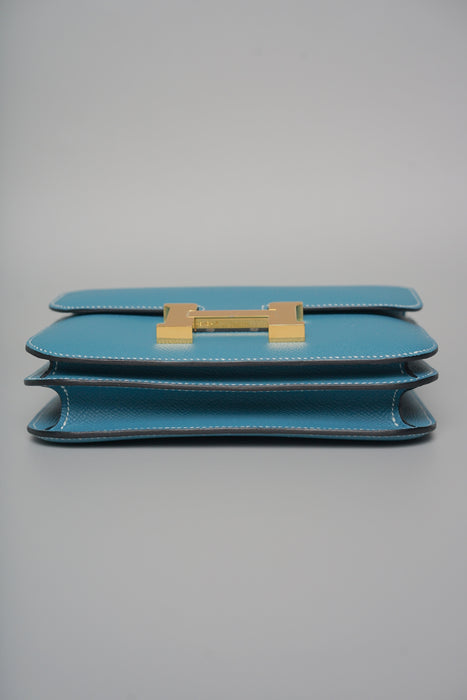 Hermes Constance 18 in Blue Jeans Epsom Ghw (Brand New)