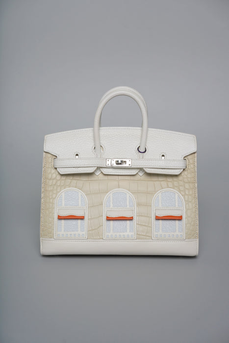 Hermes Birkin 20 in Faubourg White Snow Phw (Brand New)