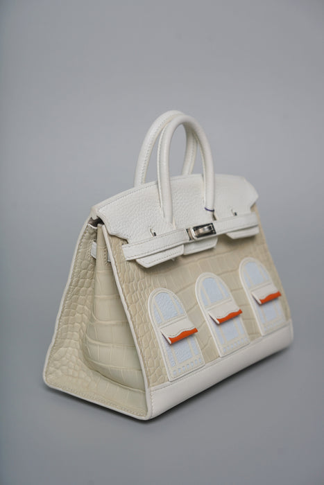 Hermes Birkin 20 in Faubourg White Snow Phw (Brand New)