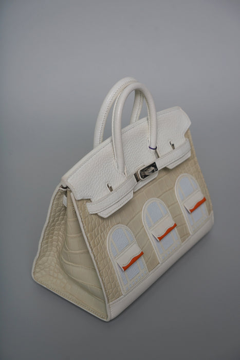 Hermes Birkin 20 in Faubourg White Snow Phw (Brand New)