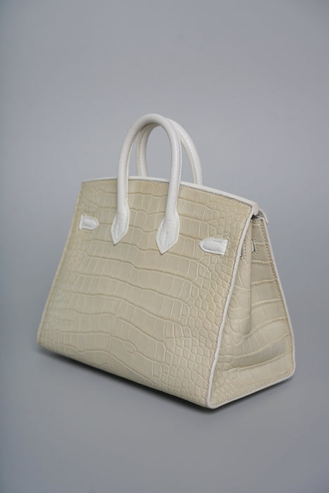 Hermes Birkin 20 in Faubourg White Snow Phw (Brand New)