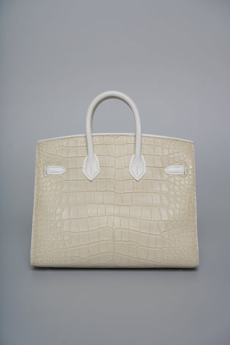 Hermes Birkin 20 in Faubourg White Snow Phw (Brand New)