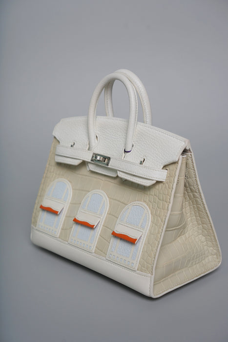 Hermes Birkin 20 in Faubourg White Snow Phw (Brand New)