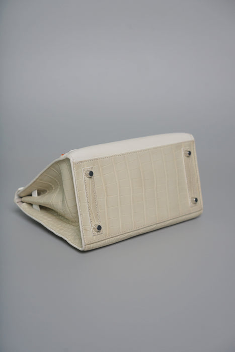 Hermes Birkin 20 in Faubourg White Snow Phw (Brand New)