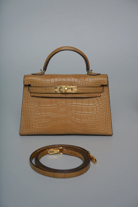 Hermes Kelly 20 in Kraft Matte Alligator Ghw (Brand New)