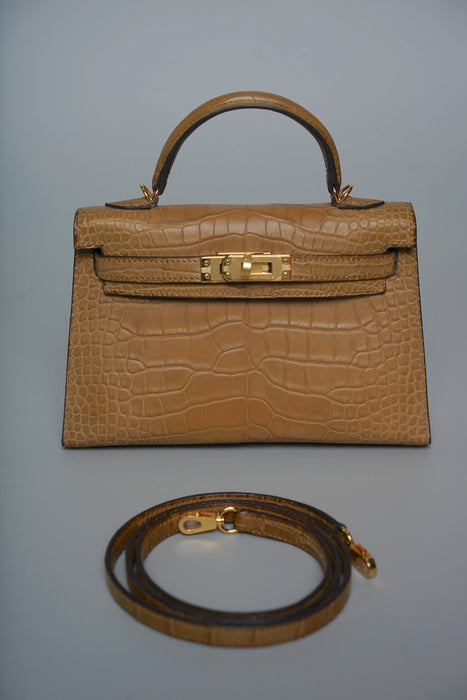Hermes Kelly 20 in Kraft Matte Alligator Ghw (Brand New)