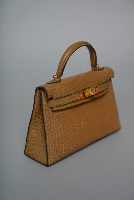 Hermes Kelly 20 in Kraft Matte Alligator Ghw (Brand New)