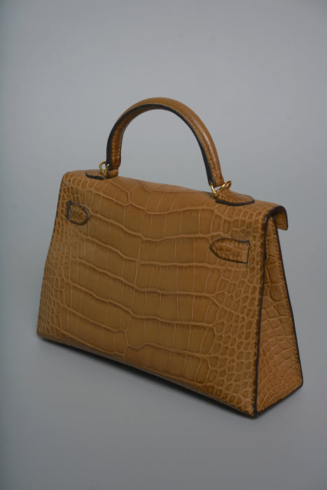 Hermes Kelly 20 in Kraft Matte Alligator Ghw (Brand New)