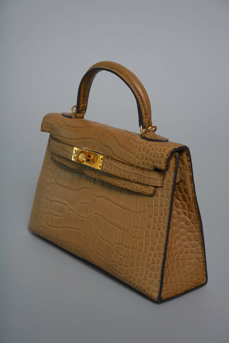 Hermes Kelly 20 in Kraft Matte Alligator Ghw (Brand New)