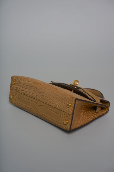 Hermes Kelly 20 in Kraft Matte Alligator Ghw (Brand New)