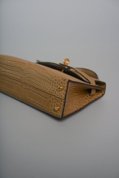 Hermes Kelly 20 in Kraft Matte Alligator Ghw (Brand New)