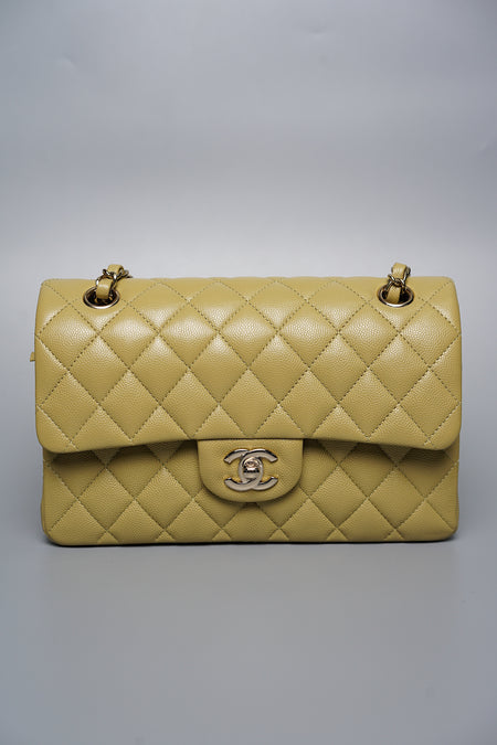 Chanel Classic Medium Double Flap, 22P Iridescent Yellow Gold