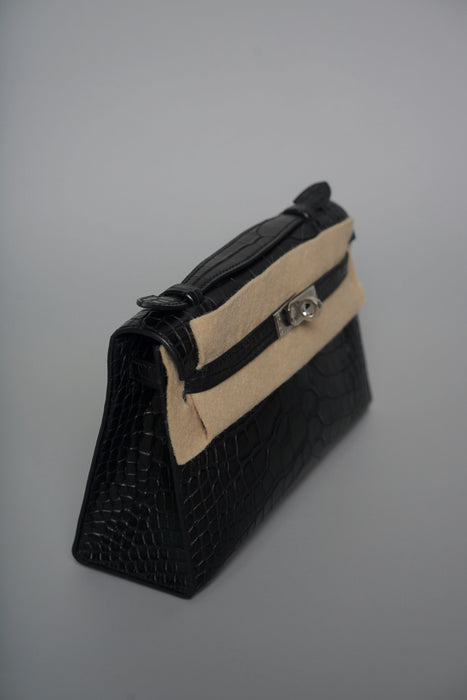 Hermes Kelly Pochette in Black Matte Alligator Phw (Brand New)