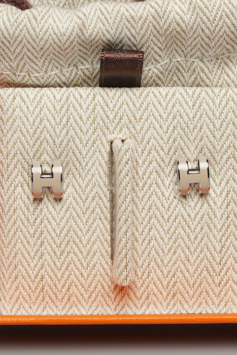 Hermes Mini Pop H Earrings in Marron Glace Phw (Brand New)