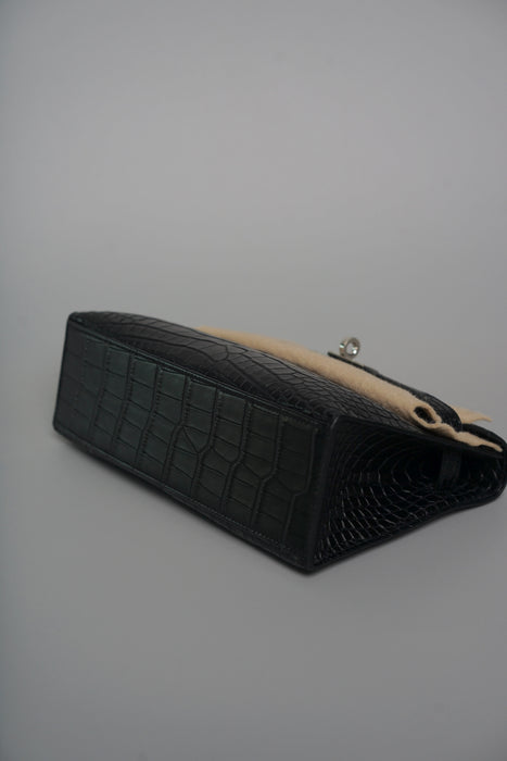 Hermes Kelly Pochette in Black Matte Alligator Phw (Brand New)