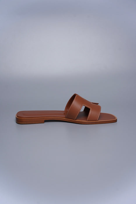 Hermes Oran Sandals in Gold Size 37 (Brand New)