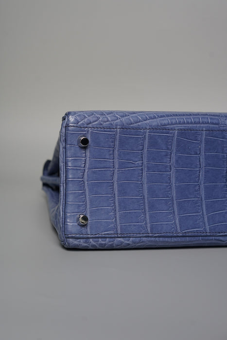 Hermes Kelly 32 in Blue Brighton Matte Alligator Phw