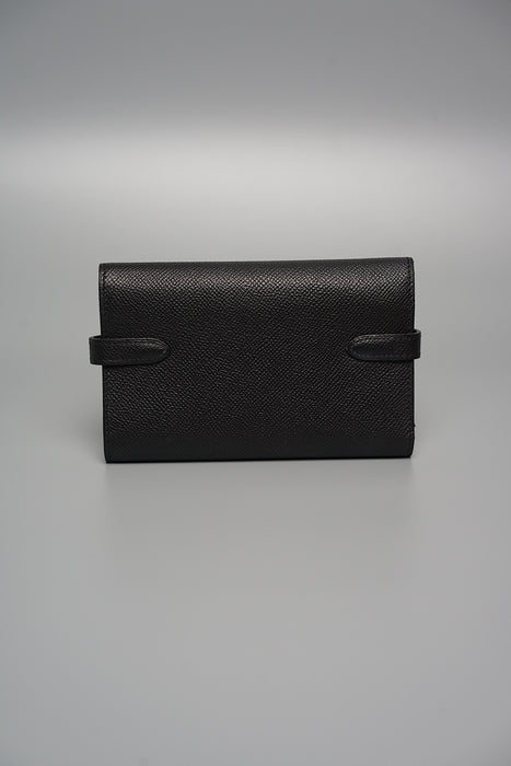 Hermes Kelly Trifold Wallet in Noir Phw