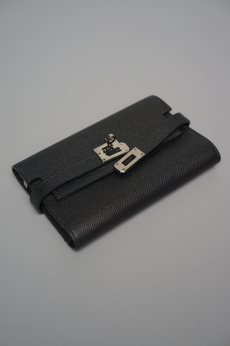 Hermes Kelly Trifold Wallet in Noir Phw