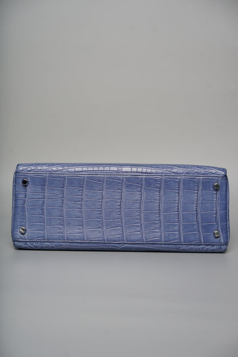 Hermes Kelly 32 in Blue Brighton Matte Alligator Phw
