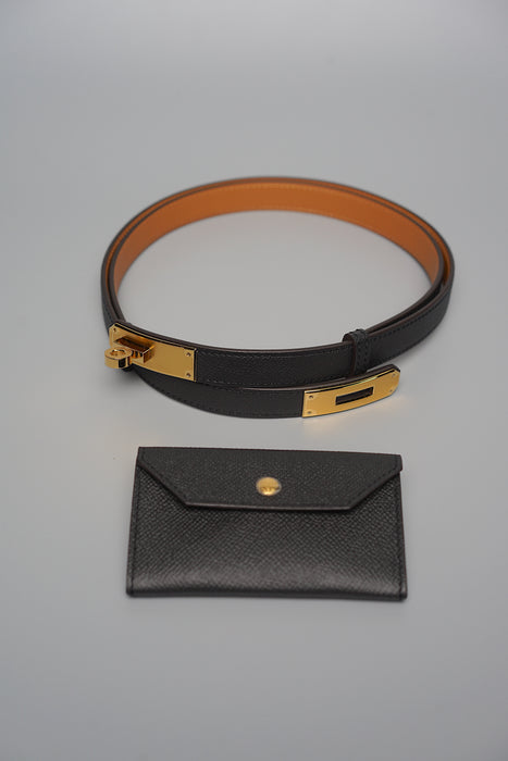 Hermes Kelly Pocket Belt in Black Ghw (Brand New)