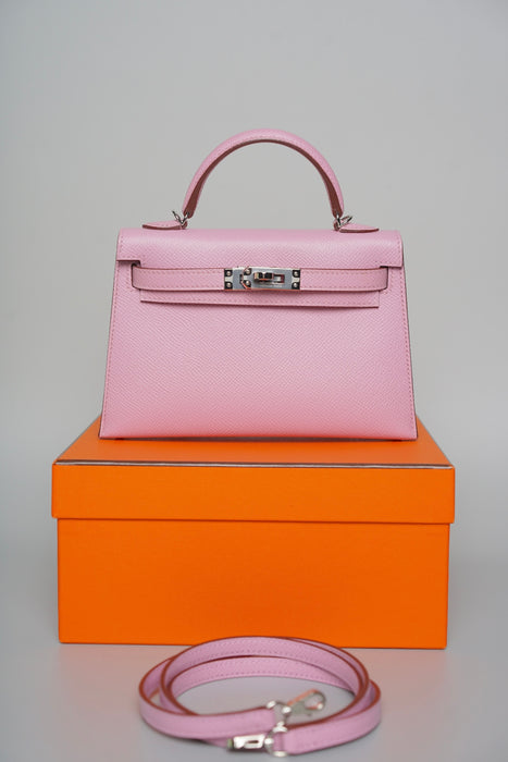 Hermes Kelly 20 in Mauve Sylvestre Epsom Phw (Brand New)