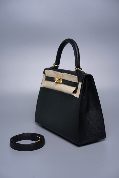 Hermes Kelly II Sellier 25 in Noir Ghw (Brand New)