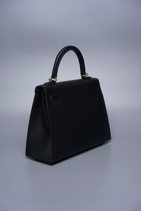 Hermes Kelly II Sellier 25 in Noir Ghw (Brand New)